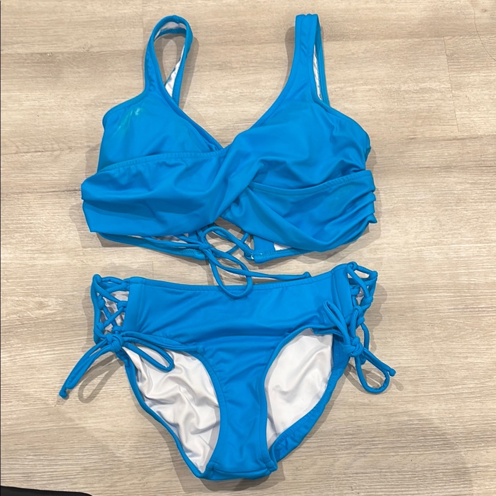 VENUS Blue Bikini Set with Adjustable Ties